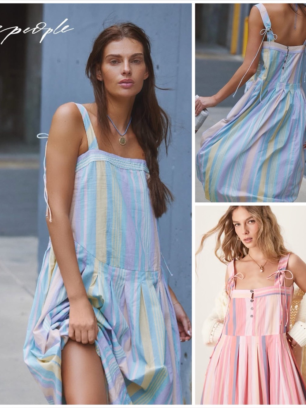 𝓯𝓹 Free People ~ Primavera Stripe Midi Dress